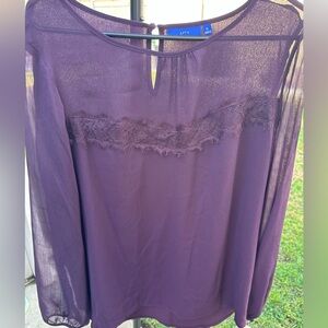 Apt. 9 Plum Satin Blouse
